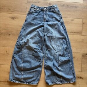 Free People We The Free Westward Demi Jeans Size 26 Wide Leg Blue BNWT